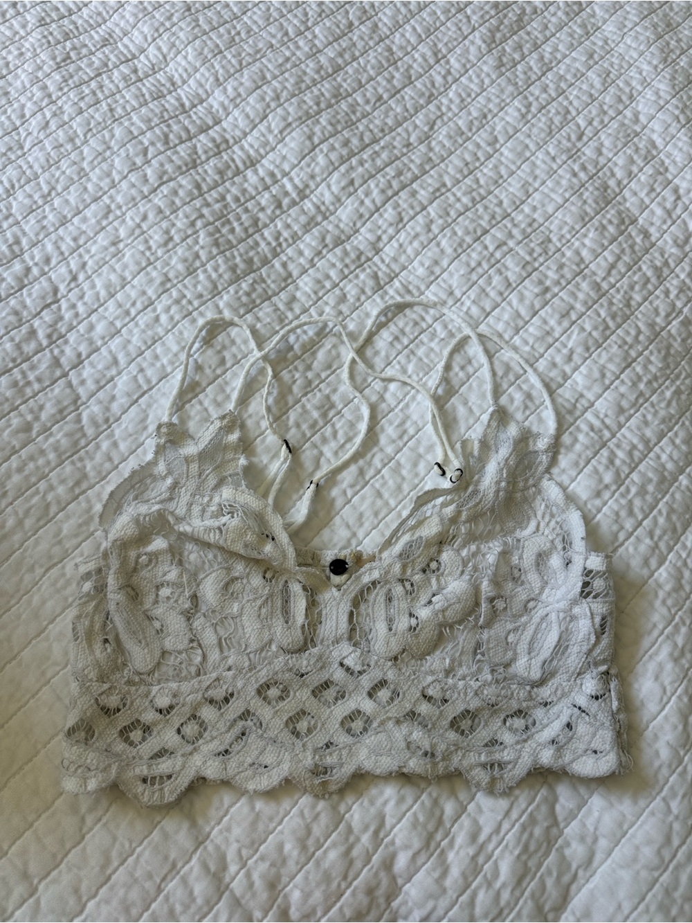 Free People One Adella White Lace Strappy Bralette